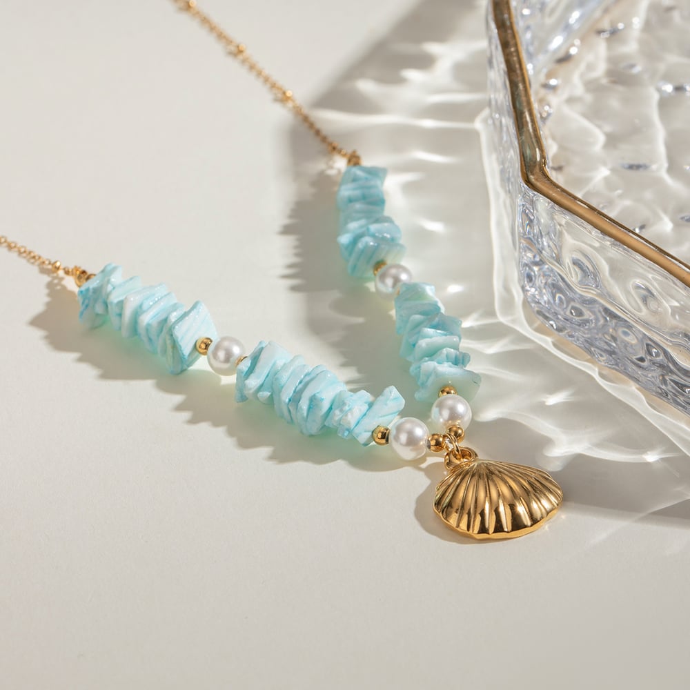 1 piece simple series vacation turtle stainless steel  gold plated shell women pendant necklaces 